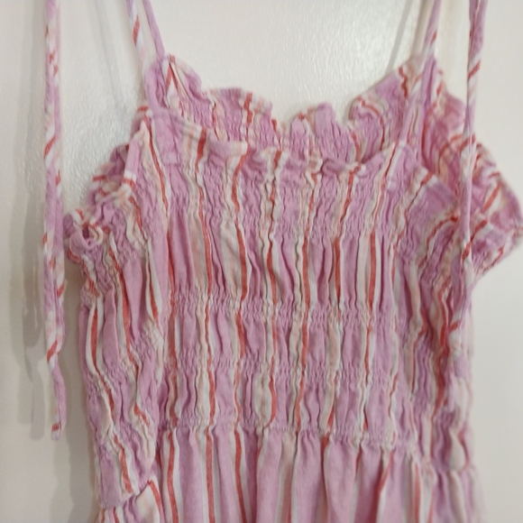 Universal Thread Blend Linen and Rayon Pink and White Striped Dress - Picture 4 of 11